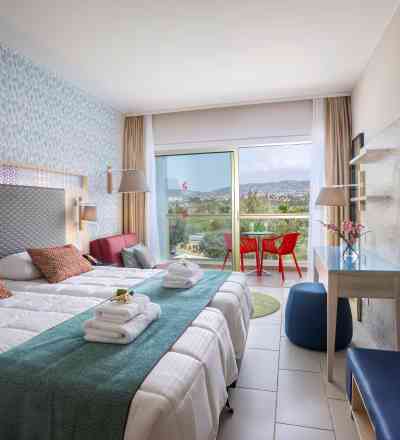 Elegant twin/double room at Leonardo Laura Beach & Splash Resort with inland view